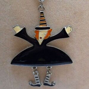 Articulated Witchy Pendant Necklace Halloween Enchantress Occult Mystical